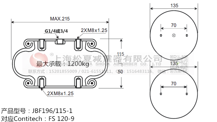 JBF196/115-1橡膠<a href='http://m.shimaoquan.com/' target='_blank'><u>空氣彈簧</u></a>