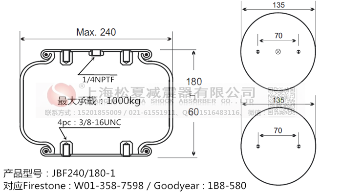 JBF240-180-1橡膠<a href='http://m.shimaoquan.com/' target='_blank'><u>空氣彈簧</u></a>