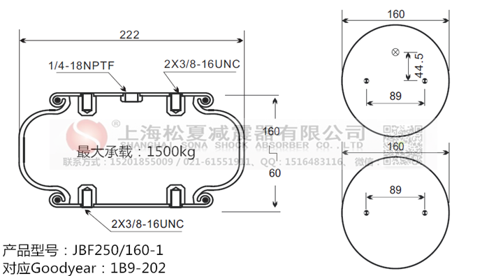 JBF250/160-1橡膠<a href='http://m.shimaoquan.com/' target='_blank'><u>空氣彈簧</u></a>