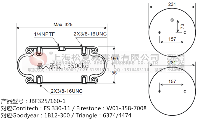 JBF325/160-1橡膠<a href='http://m.shimaoquan.com/' target='_blank'><u>空氣彈簧</u></a>