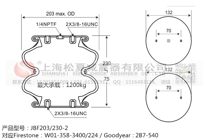 JBF203/230-2橡膠<a href='http://m.shimaoquan.com/' target='_blank'><u>空氣彈簧</u></a>